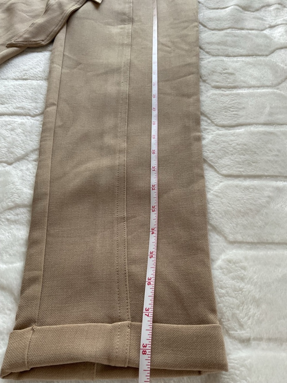 SO Beige Paperbag Waist Tapered Pants Tie Belt Women’s Size S NWT - Picture 8 of 10